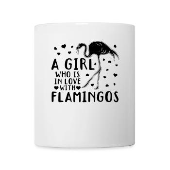 Une fille amoureuse des flamants roses - Flamingo - Mug blanc - blanc - Devant