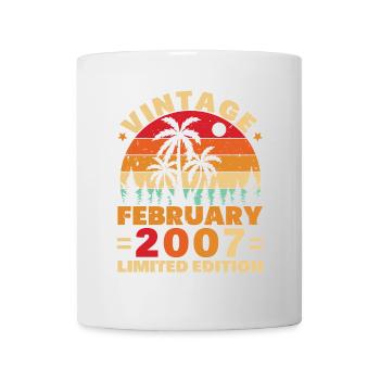 Février 2007 Vintage Anniversaire 2007 Cadeau - Mug blanc - blanc - Devant