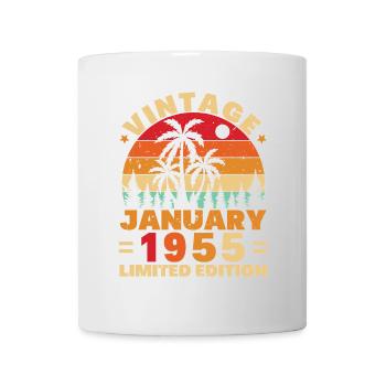 Cadeau D'anniversaire Nées En Janvier 1955 - Mug blanc - blanc - Devant