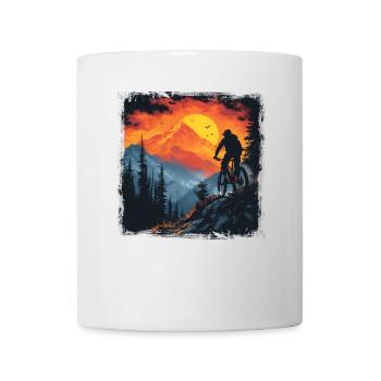 Mountain Biking Drawing Retro - Mug - white - Front