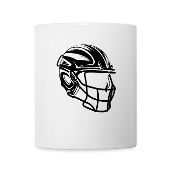 Lacrosse Helmet Drawing - Mug - white - Front