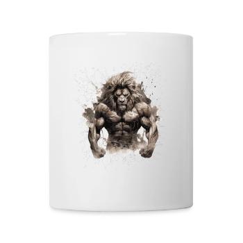 Löwe Muskeln Bodybuilding Gym - Tasse - Weiß - Vorne