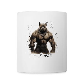 Hund Pit Muskeln Bodybuilding Beast - Tasse - Weiß - Vorne