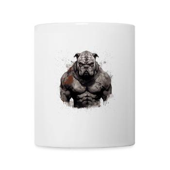 Bulldog Dog Muscles Bodybuilding - Mug - white - Front