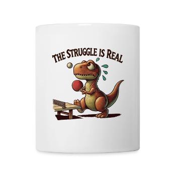 Lustiger T-Rex Struggle Tischtennis Spruch Design - Tasse - Weiß - Vorne
