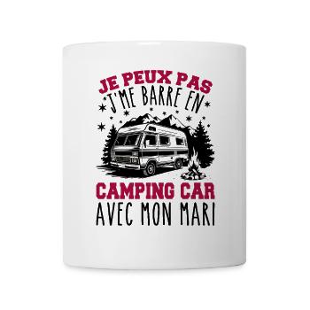 J'peux pas j'me barre en camping car avec mon mari - Mug blanc - blanc - Devant