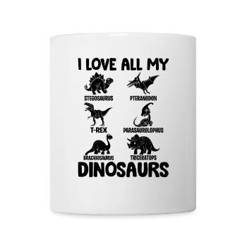 Dinosaur Lover Dino Lover - J’adore tous mes - Mug blanc - blanc - Devant