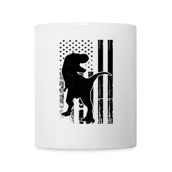 Dinosaure US Flag Dino Silhouette - Mug blanc - blanc - Devant