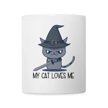 Mon chat m’aime – Chat magique maléfique avec une épée - Mug blanc - blanc - Devant
