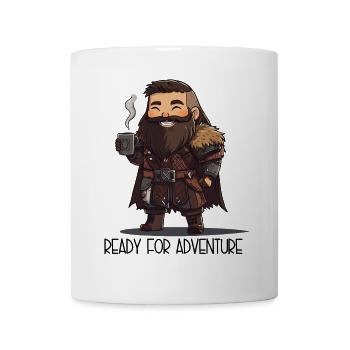Prêt pour l’aventure – Personnage de RPG avec un café - Mug blanc - blanc - Devant