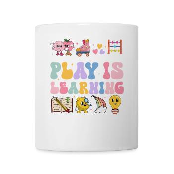 Le jeu, c’est apprendre Appréciation des enseignants de maternelle - Mug blanc - blanc - Devant