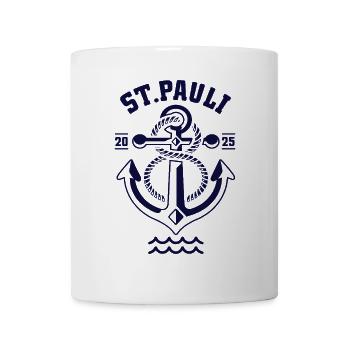 St. Pauli Hamburg Anker Reeperbahn - Mug blanc - blanc - Devant