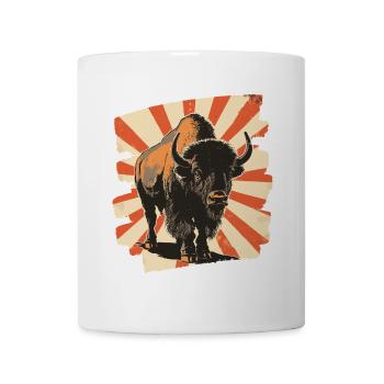 Bison Retro - Tasse - Weiß - Vorne