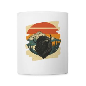 Bison Retro - Tasse - Weiß - Vorne