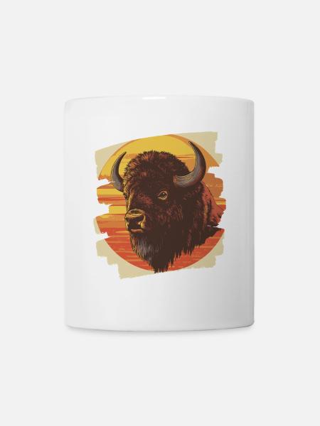 Bison Retro - Tasse - Weiß