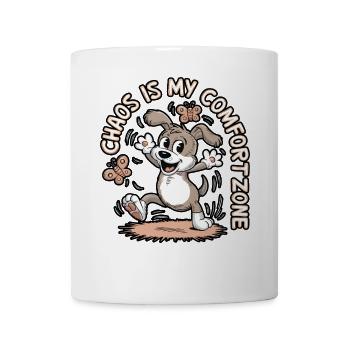 Le chaos est ma zone de confort Drôle de chien et - Mug blanc - blanc - Devant