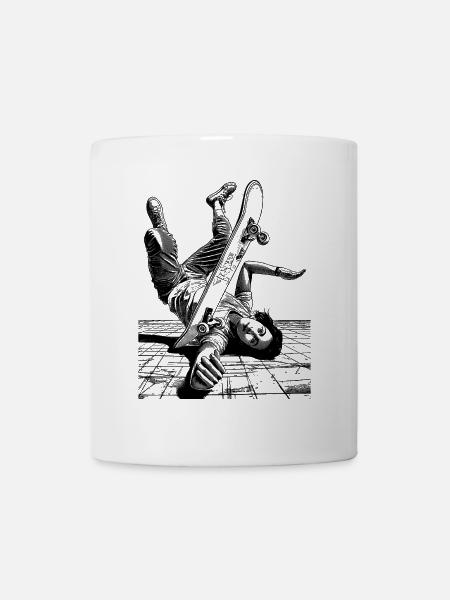 Skater T-Shirt – Dein Sturz, dein Lifestyle - Tasse - Weiß