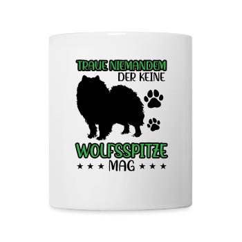 Wolfspitz ne fait pas confiance à Keeshond - Mug blanc - blanc - Devant