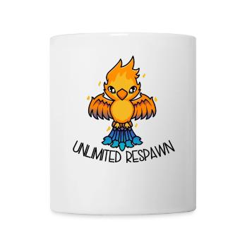 Unlimited Respawn – Cute Phoenix Cartoon - Mug - white - Front