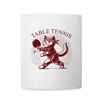 Niedliche Katze Tischtennis Retro Vintage Design - Tasse - Weiß - Vorne