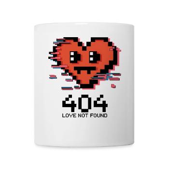 404 Amour introuvable - Pixel Art Cœur brisé - Mug blanc - blanc - Devant