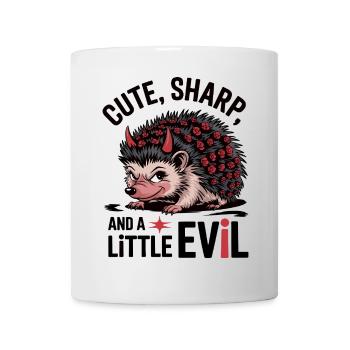 Cute, Sharp, and a Little Evil Hedgehog - Mug - white - Front