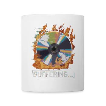 Pufferung... Flamingo Glitched CD Retro Design - Tasse - Weiß - Vorne