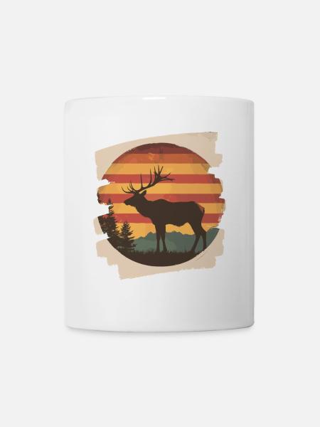 Elch Retro - Tasse - Weiß