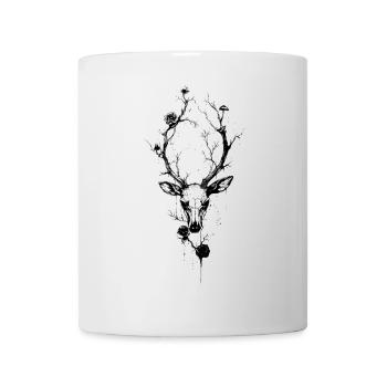 Dark Fantasy Hirsch Pilze Blumen Gothic Natur - Tasse - Weiß - Vorne