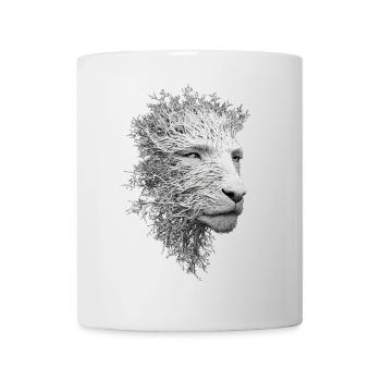 Löwin Wurzeln Surreale Natur Künstlerisch Kompliziert - Tasse - Weiß - Vorne
