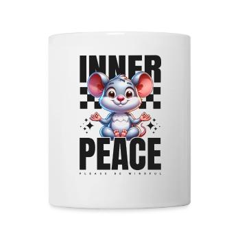 Inner Peace – Süße Zen Yoga Maus Meditation - Tasse - Weiß - Vorne