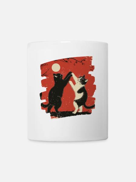 Japanese Cats Fight - Mug - white