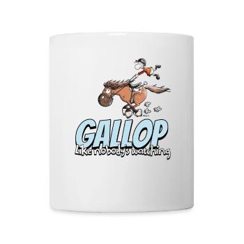 Gallop Like Nobodys Watching Reiter Pferde Cartoon - Tasse - Weiß - Vorne