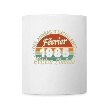 Février 1985 Vintage Anniversaire 1985 Cadeau - Mug blanc - blanc - Devant