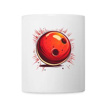 Bowlingkugel Comic Look - Tasse - Weiß - Vorne