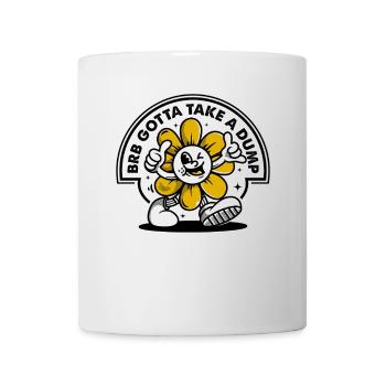 BRB Gotta Take A Dump Illustration De Fleur Drôle - Mug blanc - blanc - Devant