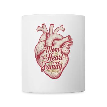 Mama: Das Herz unserer Familie - Einzigartiger Muttertag - Tasse - Weiß - Vorne