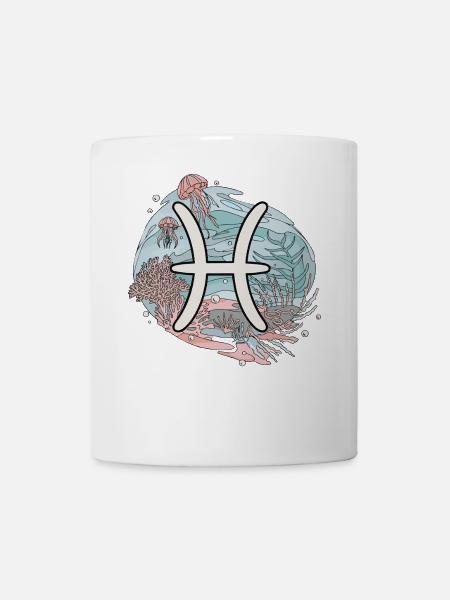 Fische Sternzeichen - Unterwasser Astrologie - Tasse - Weiß