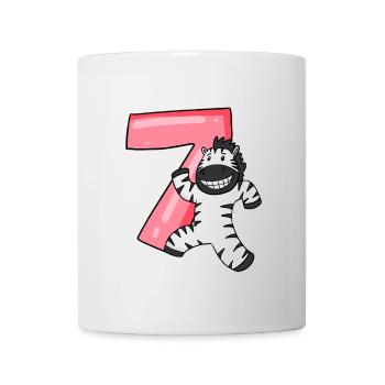 Motif 7ème anniversaire zèbre - sept ans - Mug blanc - blanc - Devant