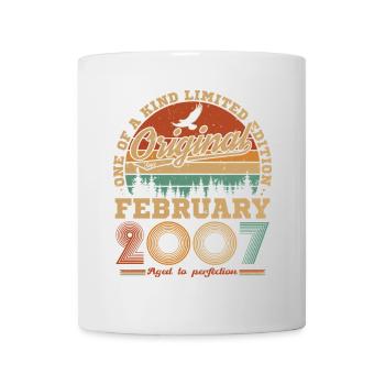Février 2007 Vintage Anniversaire 2007 Cadeau - Mug blanc - blanc - Devant