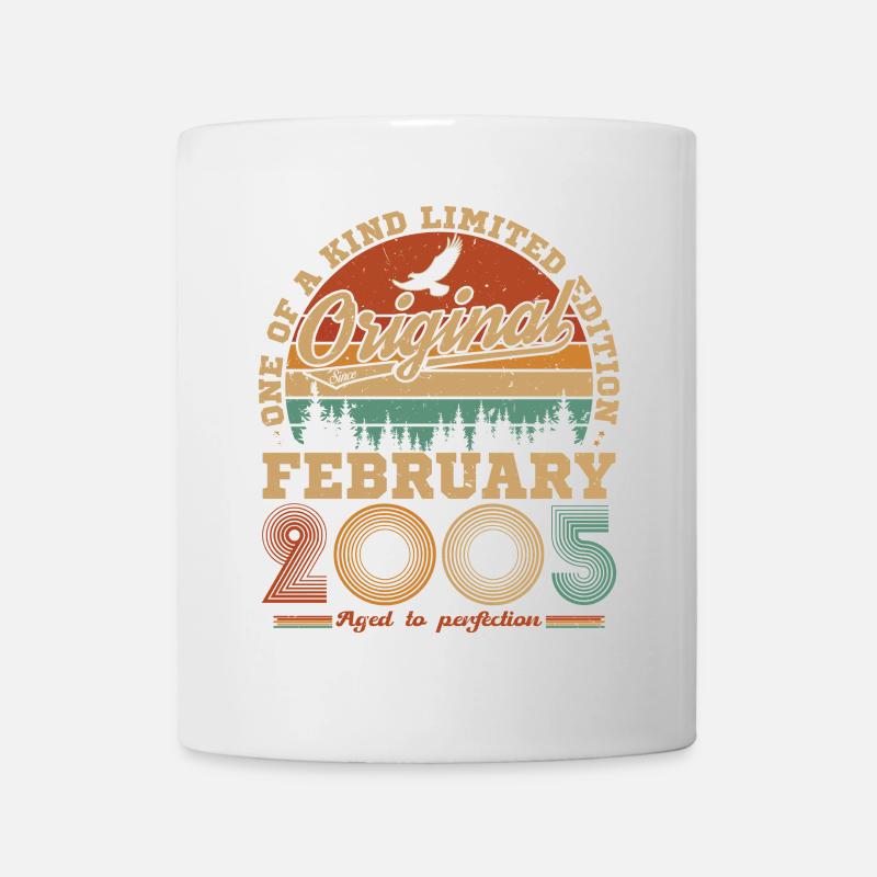 Février 2005 Vintage Anniversaire 2005 Cadeau - Mug blanc - blanc