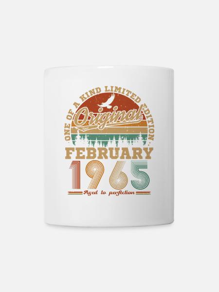 Februar 1965 Vintage Geburtstag 1965 Geschenk - Tasse - Weiß