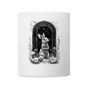 Hasenmotiv Boho Hase Frühling Bohemian Cottagecore - Tasse - Weiß - Vorne