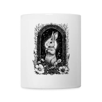 Bohemian Boho Hase Hasenmotiv Frühling Cottagecore - Tasse - Weiß - Vorne