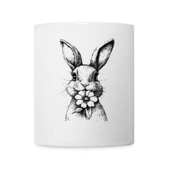 Ostern Hase Blume Blumenhase Cottagecore Frühling - Tasse - Weiß - Vorne