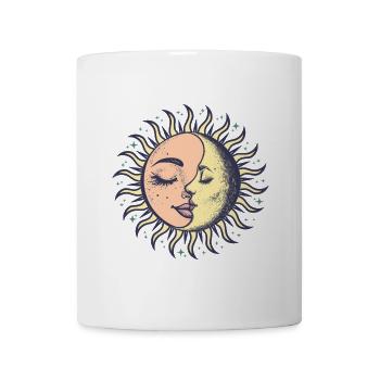 Boho Sun Moon Spirituality Sun Face - Mug - white - Front