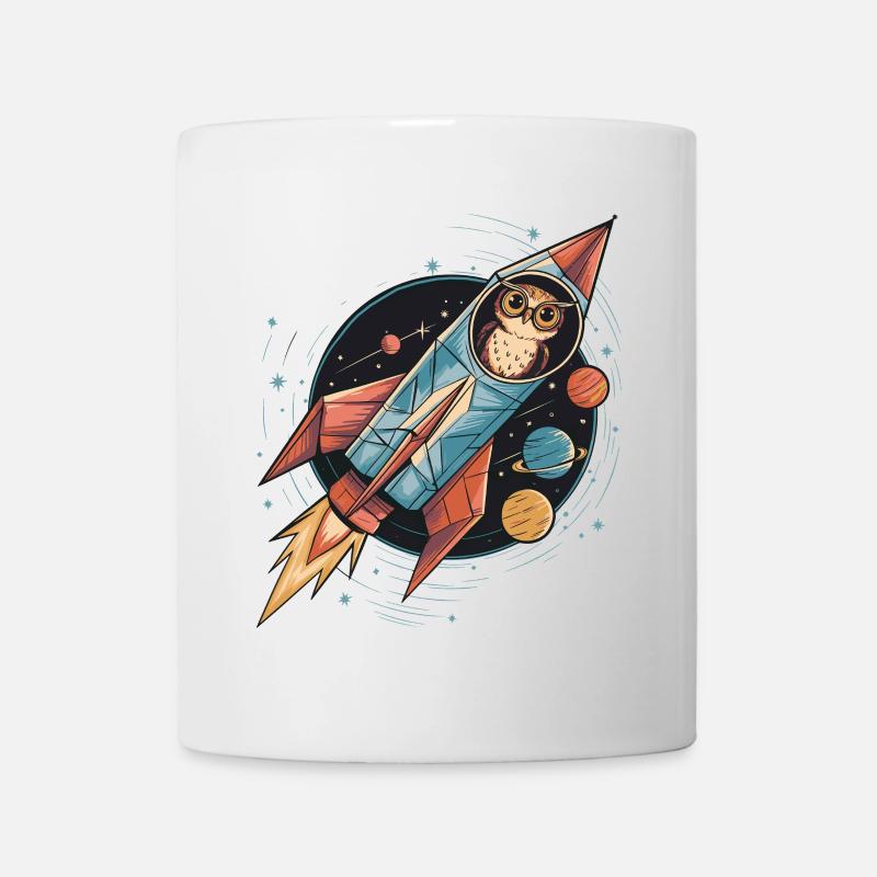 Eule in Rocket - Galaktische Erkundung - Tasse - Weiß