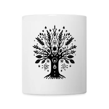 Bohemian Ethno Baum Tribal Natur Boho Geschenk - Tasse - Weiß - Vorne