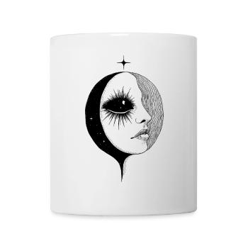 Mond Boho Frau Mystik Ästhetik Kunst Geschenk - Tasse - Weiß - Vorne