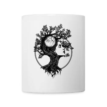 Baum Frau Boho Natur Abstrakt Grafik Mystisch - Tasse - Weiß - Vorne